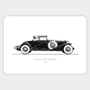 Cord L-29 Cabriolet 1931 - Colorful Watercolor Magnet